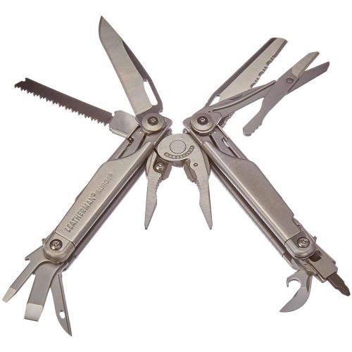 Leatherman Surge - Pince multifonctions en acier inox, avec 21 outils dont une paire de ciseaux extra large, des lames de couteaux, un coupe-fil remplaçable et bien plus, fabriqué aux Etats-Unis