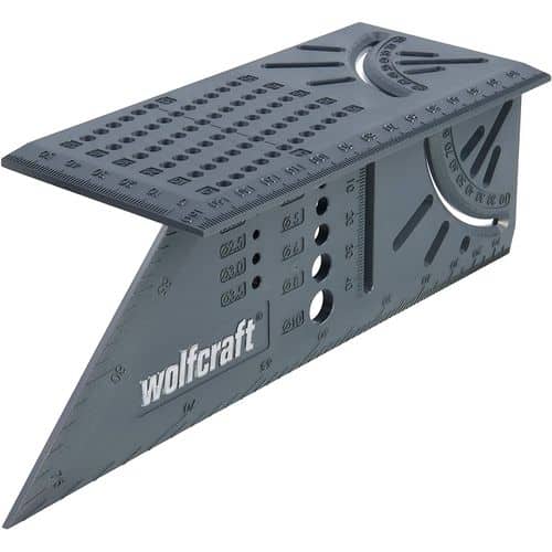 wolfcraft 5208000 Équerre 3D d'onglet | Traçage angle de 45° à 90° | 150 x 275 x 66 mm