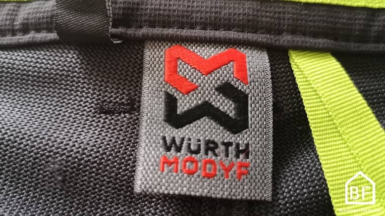 marque Würth MODYF sur le pantalon