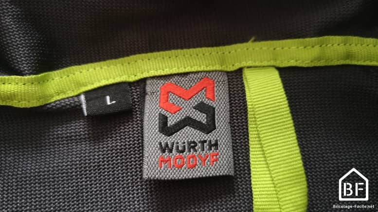 marque Würth MODYF sur le pantalon